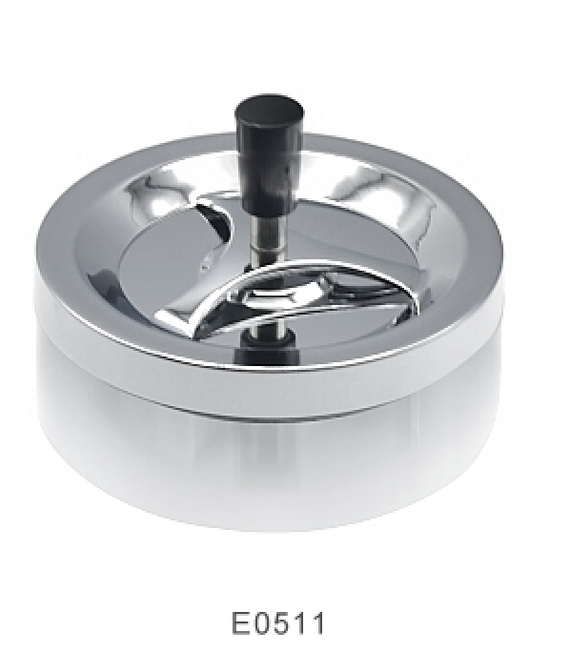 Posacenere a molla grande metallo cm.14 cromo/Argento Satinato