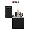Zippo Classic Lighter Black Matte logo 