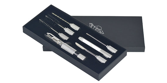 Set Per Pulizia Pipa Raschiapipe a 3 Lame Regolabili e 6 Accessori Aggiuntivi