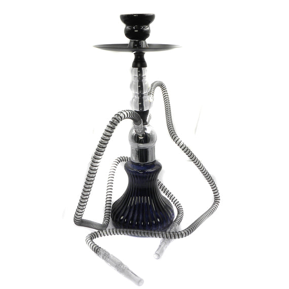 Shisha narghilè nero a due canne 40 cm